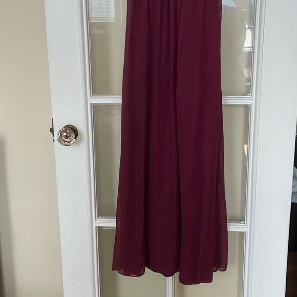 Preowned speechless burgundy lace halter top maxi gown dress junior teen size 3 - Picture 4 of 14